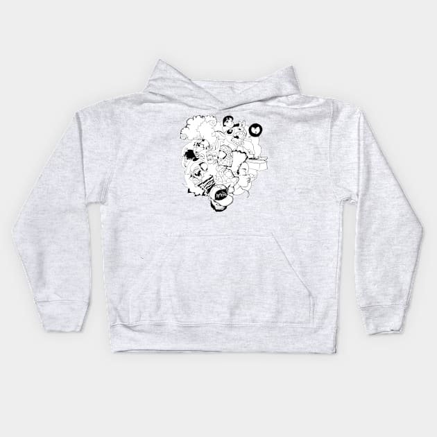 AMEN - Sketch Cloud (b+w) Kids Hoodie by Samax